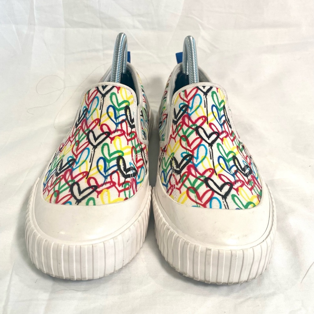 Sketchers Sz 9.5 Los Angeles James Goldcrown Lovewall Heart Slip On Sneakers